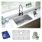 Elkay Tarja Crosstown® Calibre 16 Acero Inoxidable 30-1/2" x 18-1/2" x 8" de Un Tazón Bajo Cubierta (Kit) — ambiente de cocina