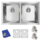 Elkay Tarja Crosstown® Calibre 16 Acero Inoxidable 30-3/4" x 18-1/2" x 10" de Dos Tazones Iguales Bajo Cubierta (Kit) — vista de producto