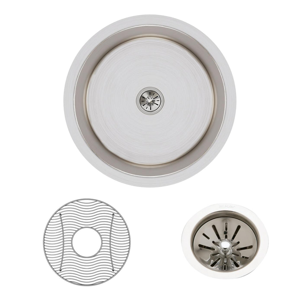 Elkay Tarja Lustertone® Classic Acero Inoxidable 18-3/8" x 18-3/8" x 8" de Un Tazón Bajo Cubierta (Kit) — ambiente de cocina