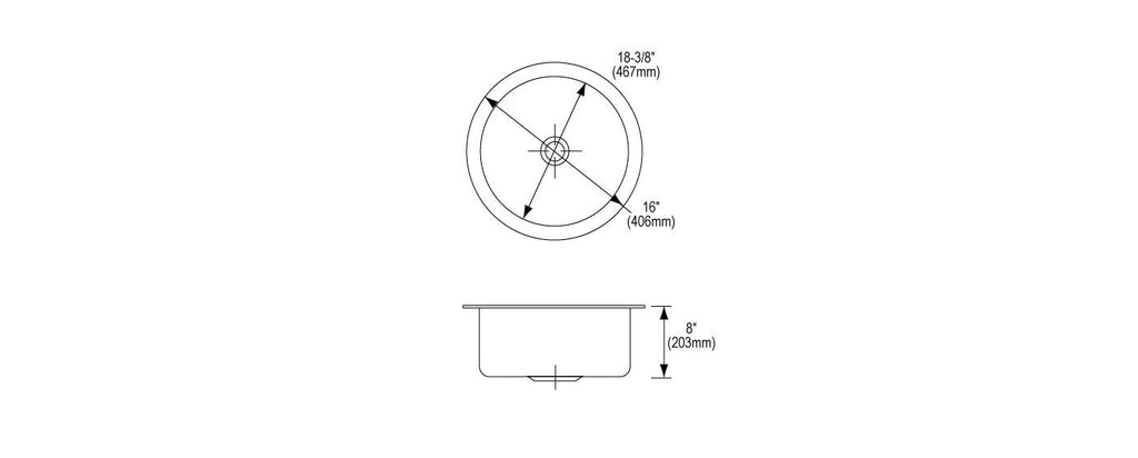 Elkay Tarja Lustertone® Classic Acero Inoxidable 18-3/8" x 18-3/8" x 8" de Un Tazón Bajo Cubierta (Kit) — vista de producto