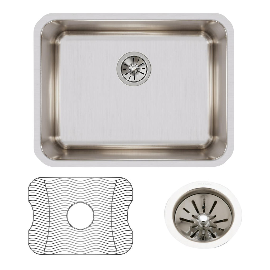Elkay Tarja Lustertone® Classic Acero Inoxidable 23-1/2" x 18-1/4" x 10" de Un Tazón Bajo Cubierta (Kit) — ambiente de cocina