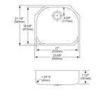 Elkay Tarja Lustertone® Classic Acero Inoxidable 23-5/8" x 21-1/4" x 7-1/2" de Un Tazón Bajo Cubierta (Kit) — vista de producto