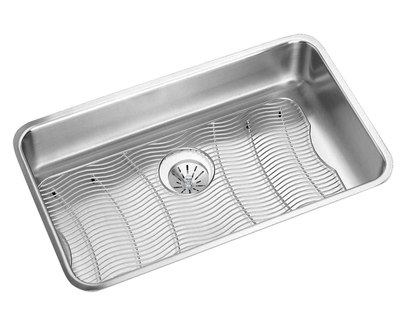 Elkay Tarja Lustertone® Classic Acero Inoxidable 30-1/2" x 18-1/2" x 7-1/2" de Un Tazón Bajo Cubierta (Kit) w/Perfect Drain® — vista de producto