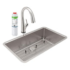 Elkay Tarja Lustertone Iconix® Calibre 18 Acero Inoxidable 32-1/2" x 19-1/2" x 9" de Un Tazón Bajo Cubierta (Kit con Llave Filtrada) — vista de producto