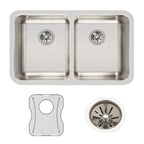 Elkay Tarja Lustertone® Classic Acero Inoxidable 30-3/4" x 18-1/2" x 10" de Dos Tazones Iguales Bajo Cubierta (Kit) — ambiente de cocina