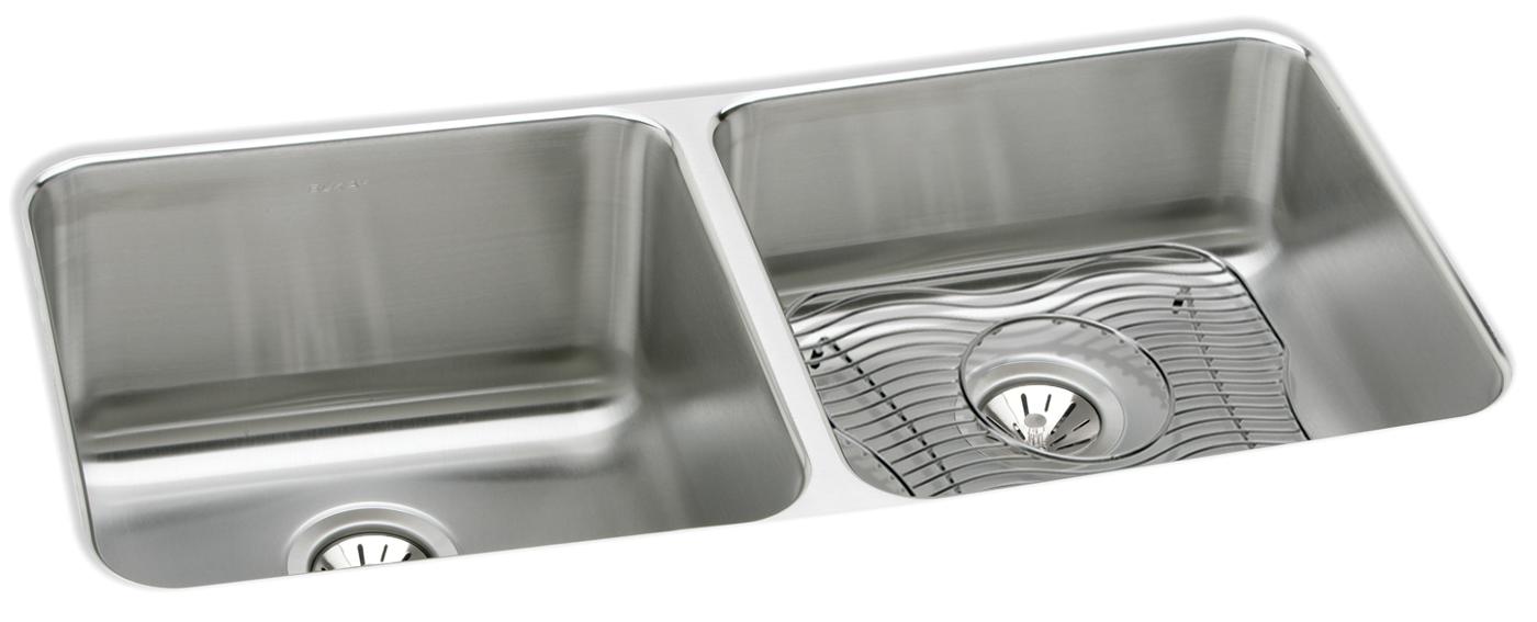 Elkay Tarja Lustertone® Classic Acero Inoxidable 30-3/4" x 18-1/2" x 10" de Dos Tazones Iguales Bajo Cubierta with Left Drain — vista de producto