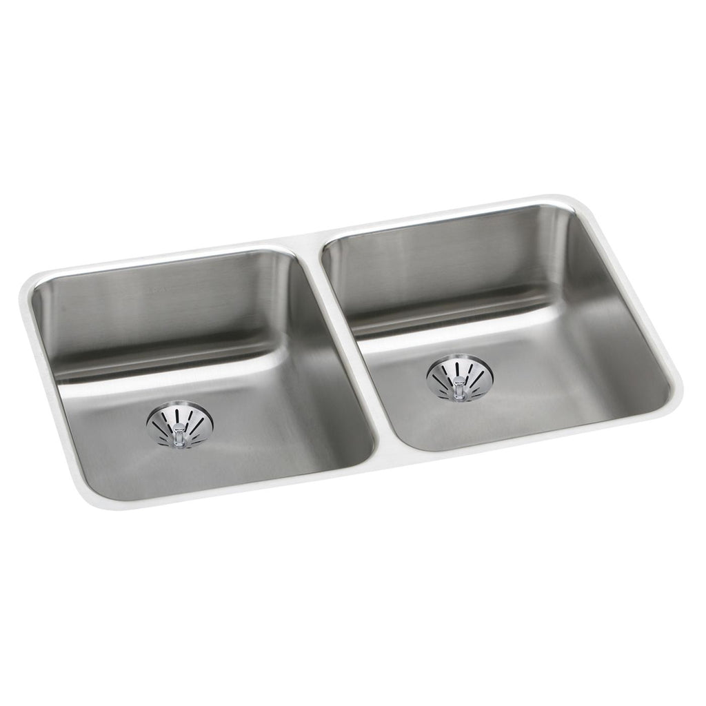 Elkay Tarja Lustertone® Classic Acero Inoxidable 30-3/4" x 18-1/2" x 7-7/8" de Dos Tazones Iguales Bajo Cubierta — vista de producto