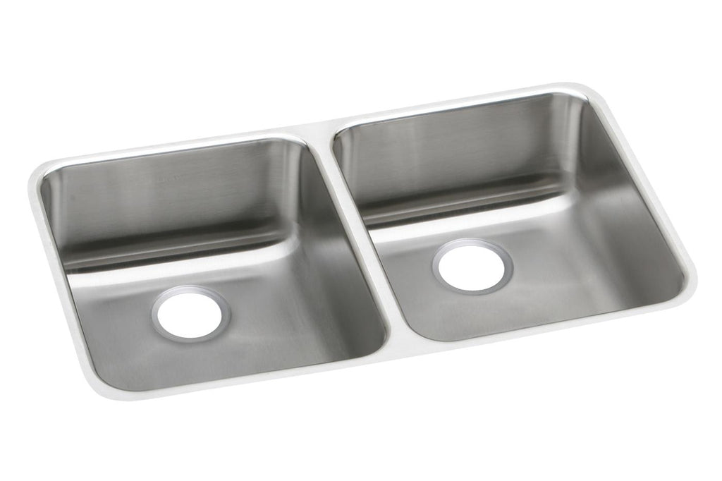Elkay Tarja Lustertone® Classic Acero Inoxidable 31-1/4" x 20-1/2" x 4-3/8" Offset de Dos Tazones ADA Bajo Cubierta — vista de producto