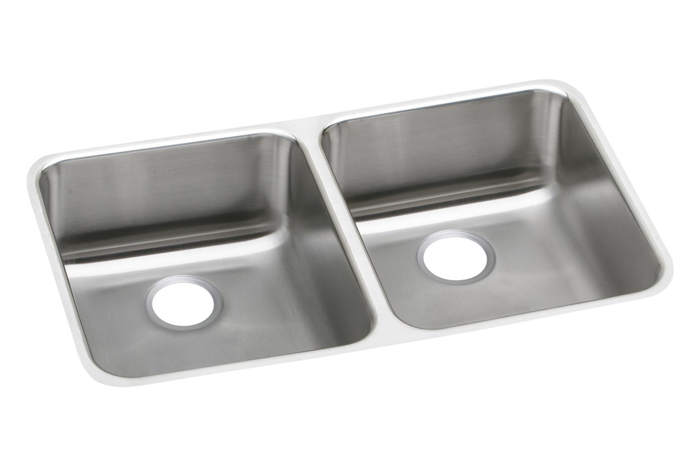 Elkay Tarja Lustertone® Classic Acero Inoxidable 31-1/4" x 20-1/2" x 4-7/8" Offset de Dos Tazones ADA Bajo Cubierta — vista de producto