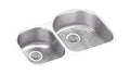 Elkay Tarja Lustertone® Classic Acero Inoxidable 31-1/4" x 20" x 10" Offset 40/60 de Dos Tazones Bajo Cubierta (Kit) — vista de producto