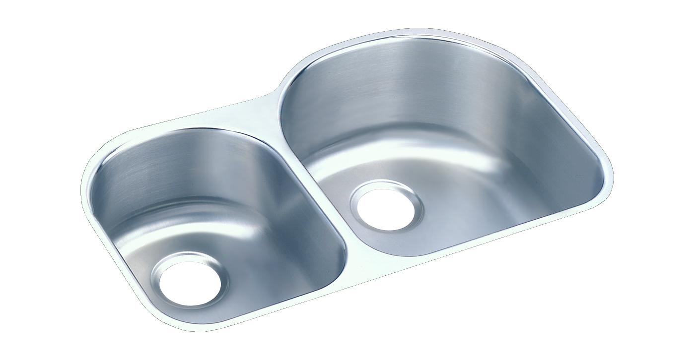 Elkay Tarja Lustertone® Classic Acero Inoxidable 31-1/4" x 20" x 10" Offset 40/60 de Dos Tazones Bajo Cubierta (Kit) — vista de producto