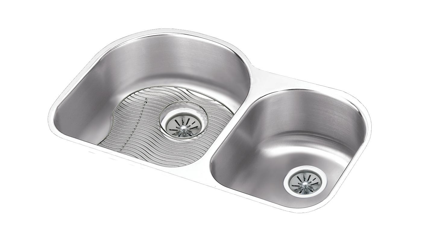 Elkay Tarja Lustertone® Classic Acero Inoxidable 31-1/4" x 20" x 10" Offset 60/40 de Dos Tazones Bajo Cubierta — vista de producto