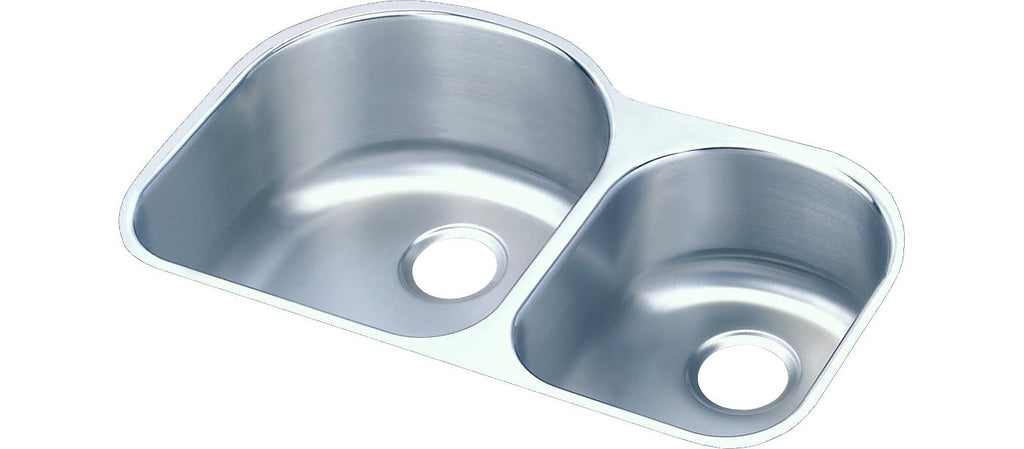 Elkay Tarja Lustertone® Classic Acero Inoxidable 31-1/4" x 20" x 10" Offset 60/40 de Dos Tazones Bajo Cubierta (Kit) — vista de producto