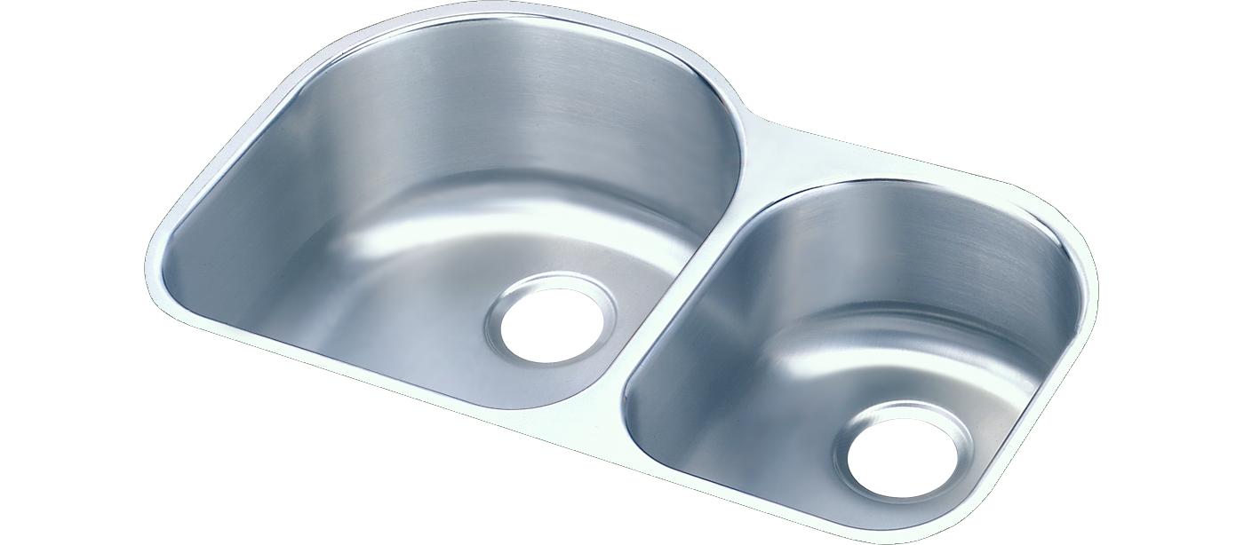 Elkay Tarja Lustertone® Classic Acero Inoxidable 31-1/4" x 20" x 10" Offset 60/40 de Dos Tazones Bajo Cubierta (Kit) — vista de producto