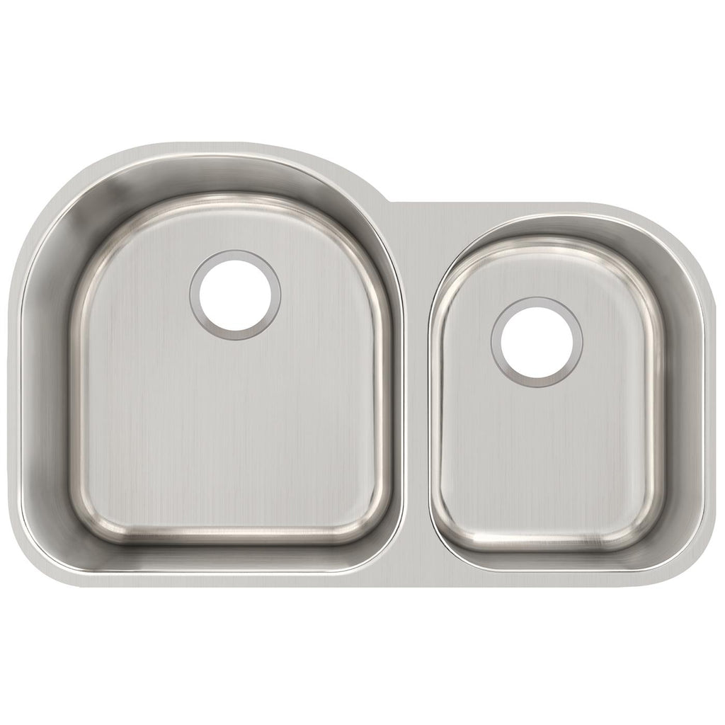 Elkay Tarja Lustertone® Classic Acero Inoxidable 31-1/4" x 20" x 10" Offset 60/40 de Dos Tazones Bajo Cubierta — vista de producto