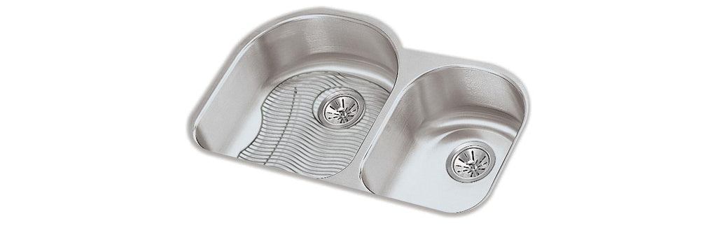 Elkay Tarja Lustertone® Classic Acero Inoxidable 31-1/4" x 20" x 7-1/2" Offset 60/40 de Dos Tazones Bajo Cubierta (Kit) — vista de producto