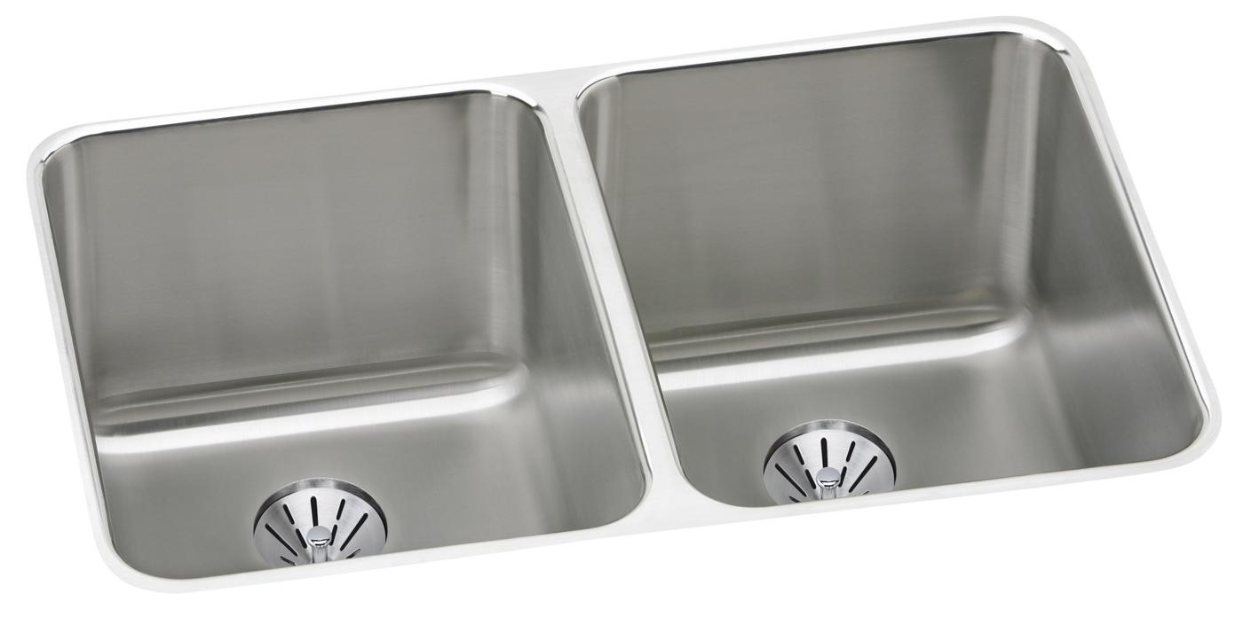 Elkay Tarja Lustertone® Classic Acero Inoxidable 31-1/4" x 20" x 7-7/8" de Dos Tazones Iguales Bajo Cubierta — vista de producto