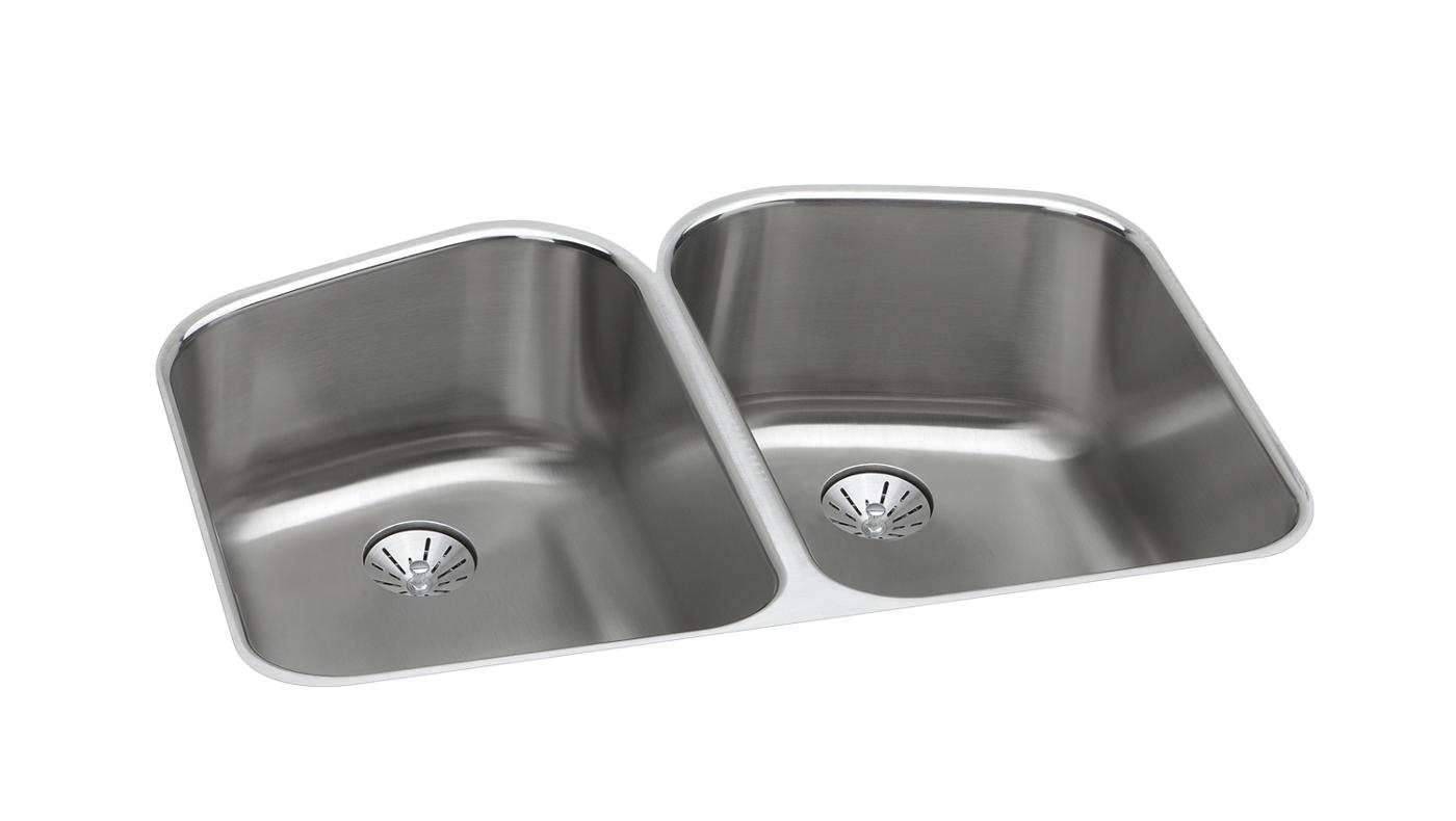 Elkay Tarja Lustertone® Classic Acero Inoxidable 32-3/4" x 20-13/16" x 9" de Dos Tazones Bajo Cubierta con Perfect Drain® — vista de producto