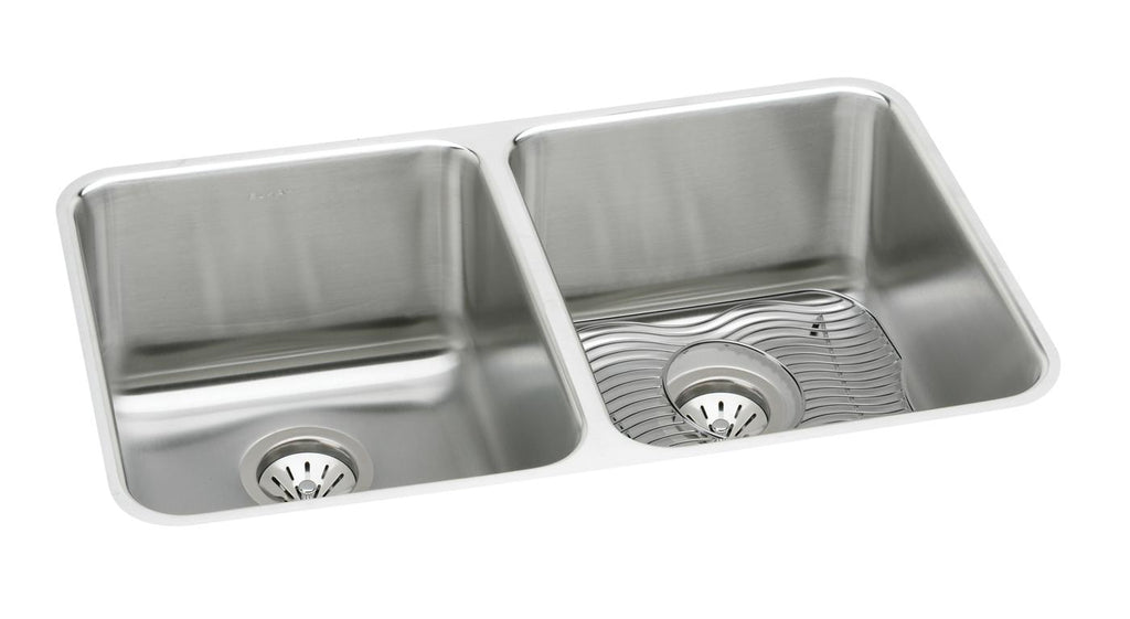 Elkay Tarja Lustertone® Classic Acero Inoxidable 35-3/4" x 18-1/2" x 10" de Dos Tazones Iguales Bajo Cubierta (Kit) — vista de producto