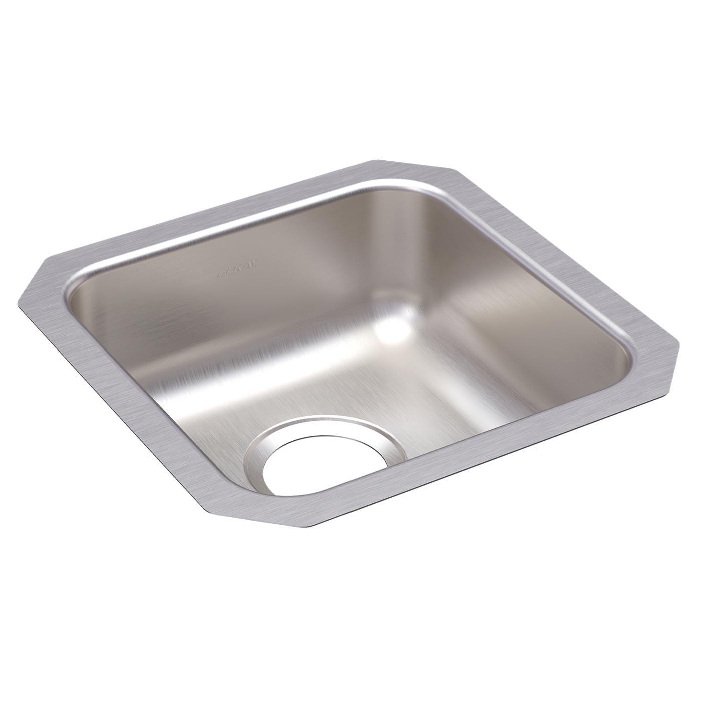 Elkay Tarja Lustertone® Classic Acero Inoxidable 14-1/2" x 14-1/2" x 7" de Un Tazón Bajo Cubierta — vista de producto