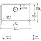 Elkay Tarja Lustertone® Classic Acero Inoxidable 30-1/2" x 18-1/2" x 4-3/8" de Un Tazón ADA Bajo Cubierta — vista de producto