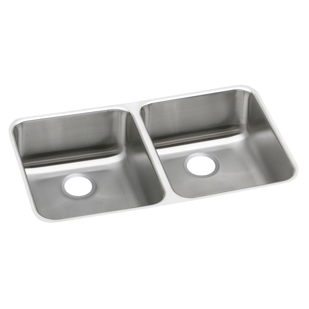 Elkay Tarja Lustertone® Classic Acero Inoxidable 31-3/4" x 16-1/2" x 4-3/8" de Dos Tazones Iguales ADA Bajo Cubierta — vista de producto
