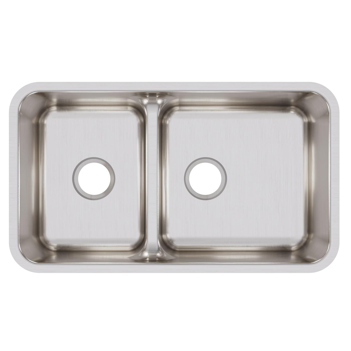 Elkay Tarja Lustertone® Classic Acero Inoxidable 32-1/16" x 18-1/2" x 9" 40/60 de Dos Tazones Bajo Cubierta con Aqua Divide — vista de producto
