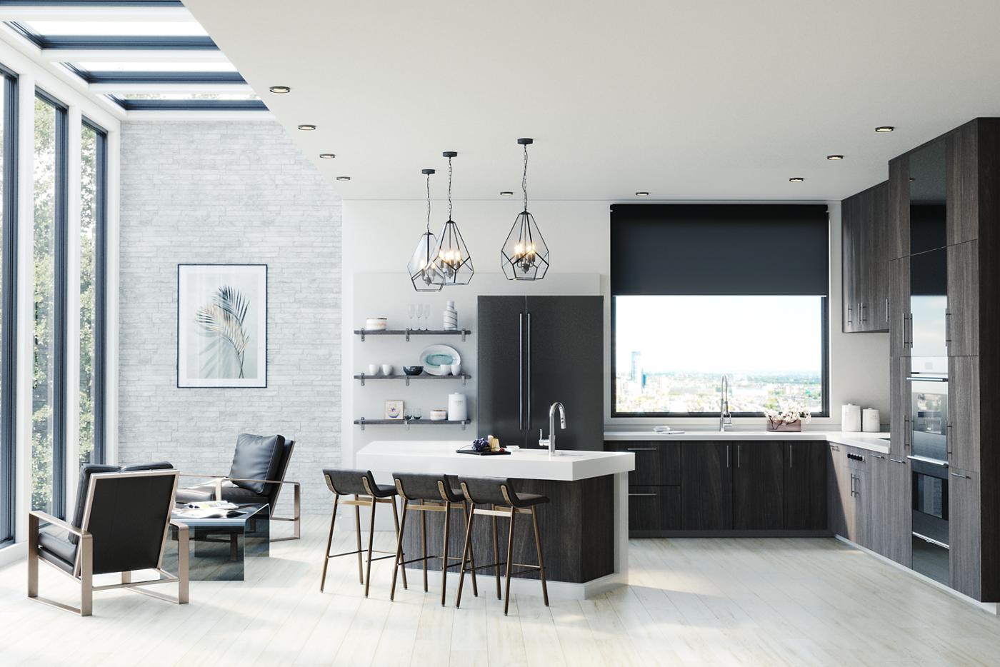 Elkay Tarja Lustertone Iconix® Calibre 16 Acero Inoxidable 16" x 18-1/2" x 8" de Un Tazón Bajo Cubierta with Perfect Drain® — ambiente de cocina