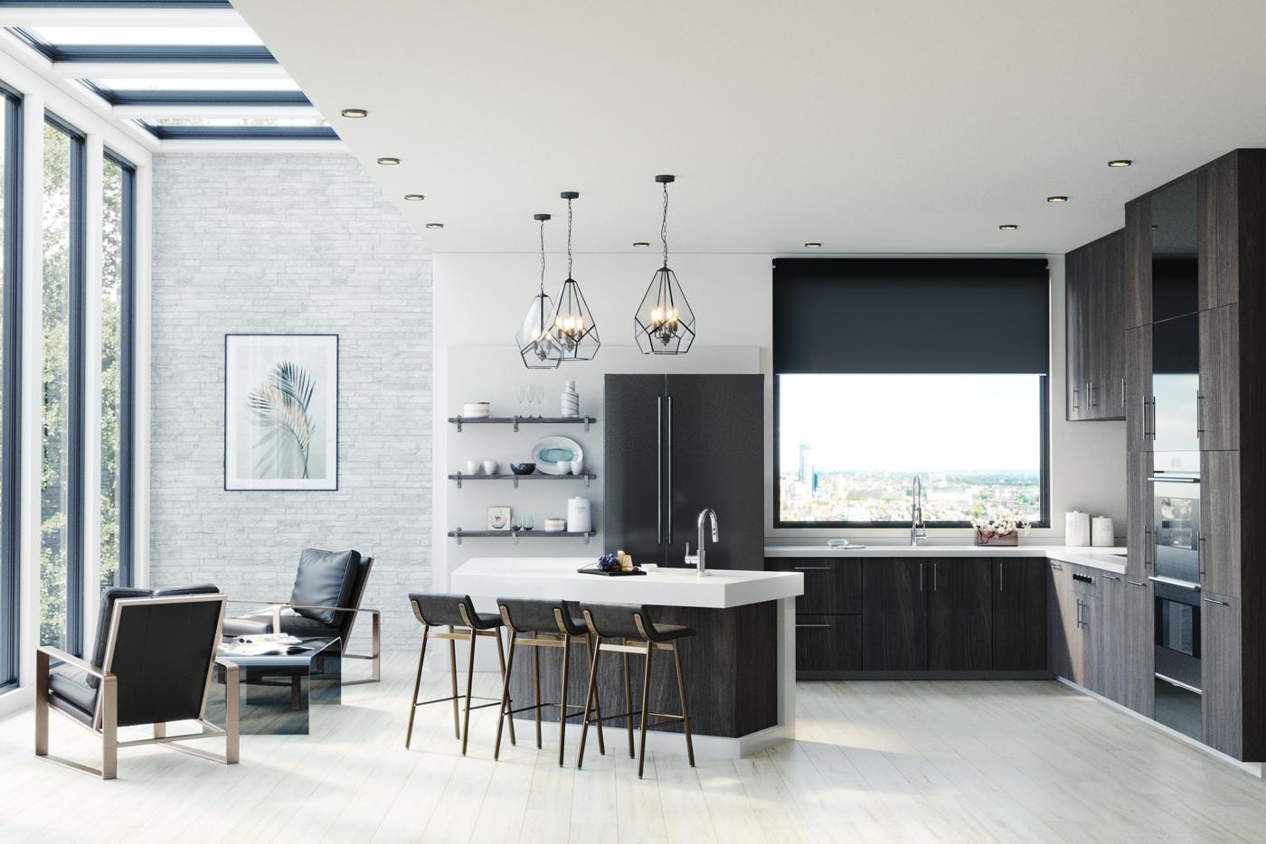 Elkay Tarja Lustertone Iconix® Calibre 16 Acero Inoxidable 18-1/2" x 18-1/2" x 9" de Un Tazón Bajo Cubierta with Perfect Drain® — ambiente de cocina