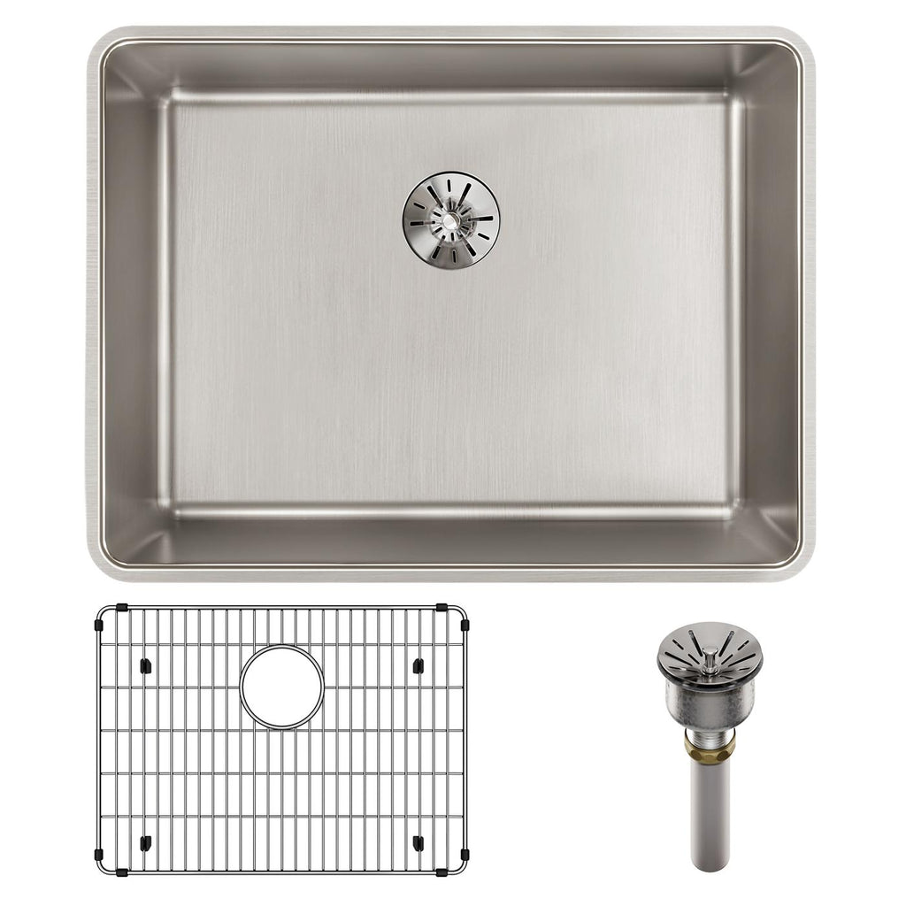 Elkay Tarja Lustertone Iconix® Calibre 16 Acero Inoxidable 23-1/2" x 18-1/4" x 9" de Un Tazón Bajo Cubierta (Kit) with Perfect Drain® — ambiente de cocina