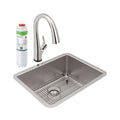 Elkay Tarja Lustertone Iconix® Calibre 16 Acero Inoxidable 23-1/2" x 18-1/4" x 9" de Un Tazón Bajo Cubierta (Kit con Llave Filtrada) with Perfect Drain® — vista de producto