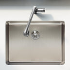 Elkay Tarja Lustertone Iconix® Calibre 16 Acero Inoxidable 23-1/2" x 18-1/4" x 9" de Un Tazón Bajo Cubierta with Perfect Drain® — ambiente de cocina