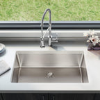 Elkay Tarja Lustertone Iconix® Calibre 16 Acero Inoxidable 32-1/2" x 19-1/2" x 9" de Un Tazón Bajo Cubierta with Perfect Drain® — ambiente de cocina