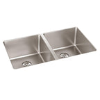Elkay Tarja Lustertone Iconix® Calibre 16 Acero Inoxidable 32-3/4" x 19-1/2" x 9" de Dos Tazones Bajo Cubierta with Perfect Drain® — vista de producto