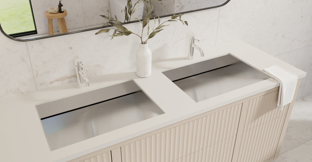 Badeloft Lavabo Bajocubierta Tipo Rampa de Acero Inoxidable ES-UB-04-L