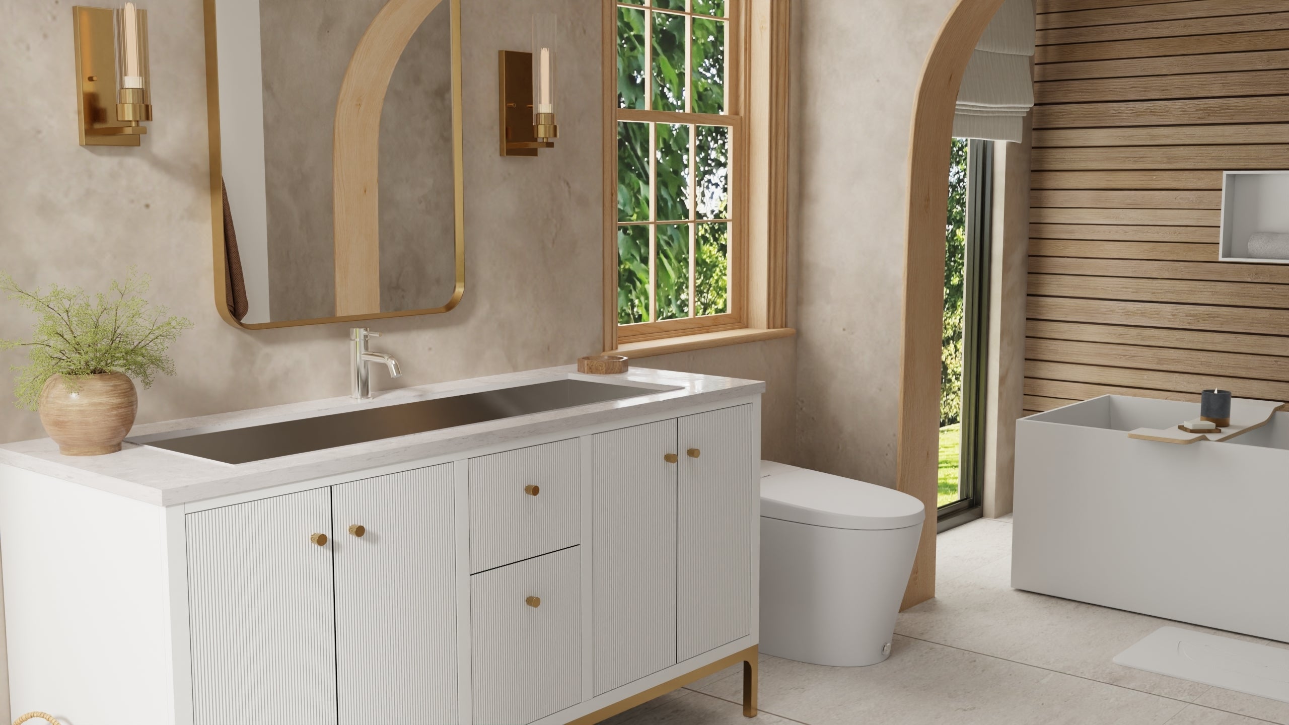 Badeloft Lavabo Bajocubierta Tipo Rampa de Acero Inoxidable ES-UB-04-XL