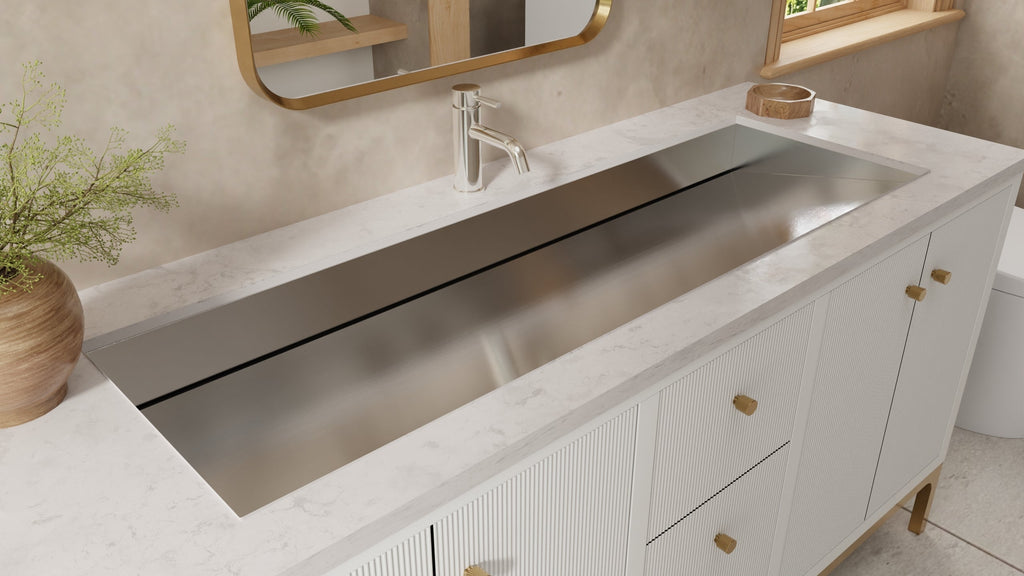 Badeloft Lavabo Bajocubierta Tipo Rampa de Acero Inoxidable ES-UB-04-XL