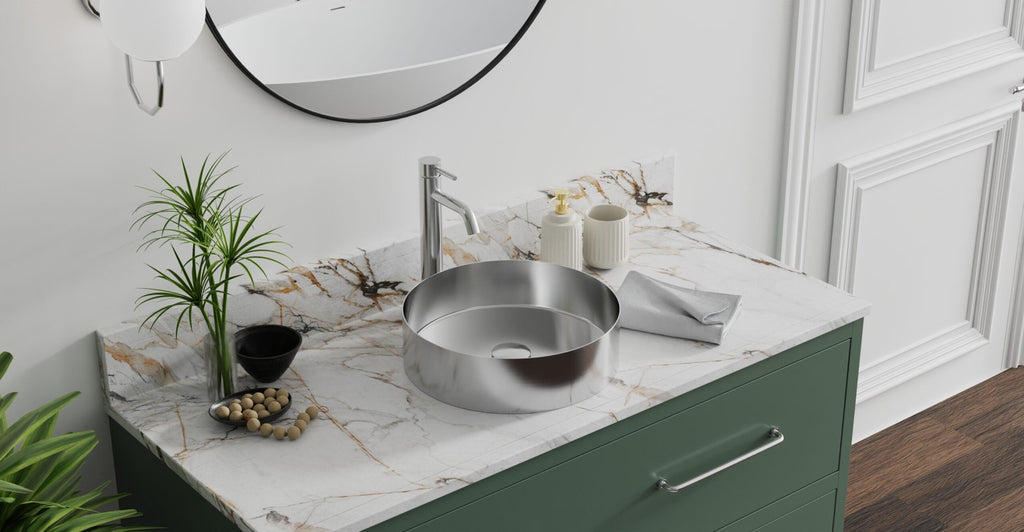 Badeloft Lavabo de Sobreponer de Acero Inoxidable ES-WB-01