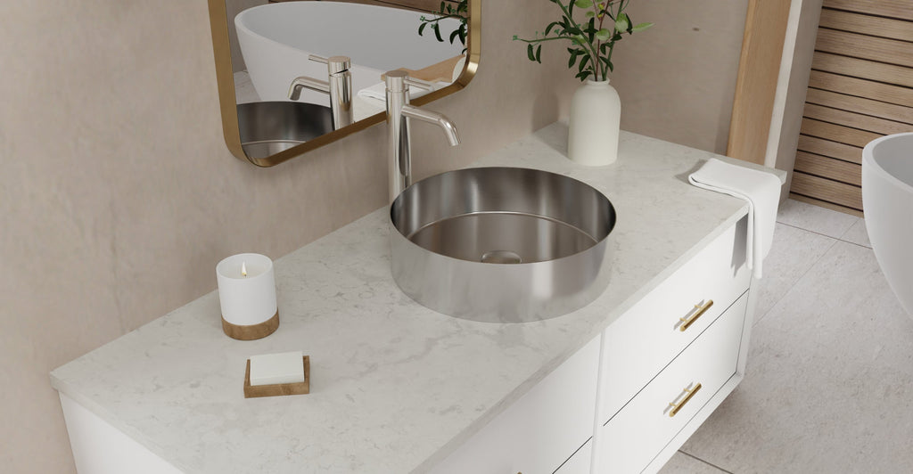 Badeloft Lavabo de Sobreponer de Acero Inoxidable ES-WB-01