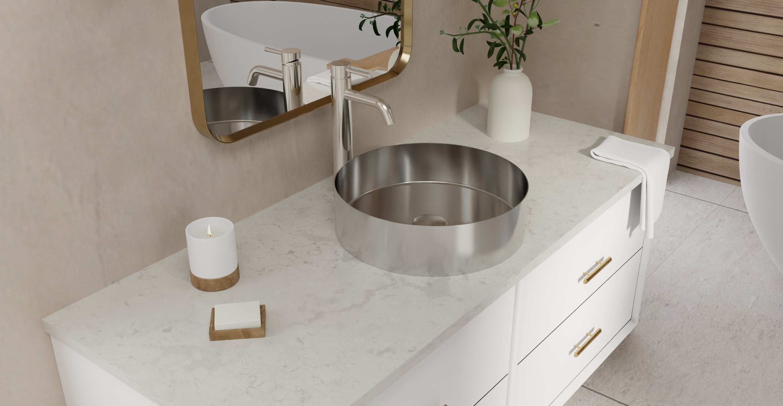Badeloft Lavabo de Sobreponer de Acero Inoxidable ES-WB-01