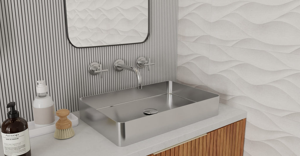 Badeloft Lavabo de Sobreponer de Acero Inoxidable ES-WB-600