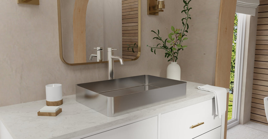 Badeloft Lavabo de Sobreponer de Acero Inoxidable ES-WB-600