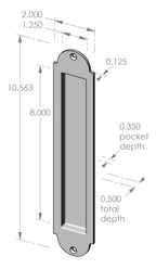 Arch Flush Pull (FP-A309) — dibujo de especificaciones y dimensiones