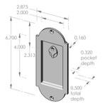 Arch Flush Pull with Release Cover (FP-A401ERC) — dibujo de especificaciones y dimensiones