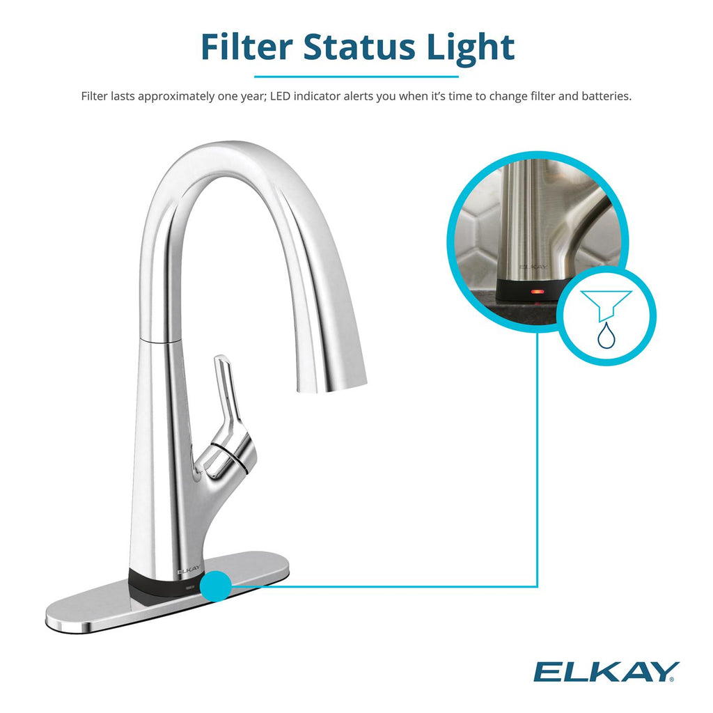 Elkay Tarja Lustertone Iconix® Calibre 16 Acero Inoxidable 32-1/2" x 19-1/2" x 9" de Un Tazón Bajo Cubierta (Kit con Llave Filtrada) with Perfect Drain® — ambiente de cocina