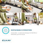 Elkay Tarja Lustertone Iconix® Calibre 16 Acero Inoxidable 23-1/2" x 18-1/4" x 9" de Un Tazón Bajo Cubierta (Kit con Llave Filtrada) with Perfect Drain® — ambiente de cocina