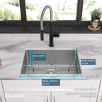Elkay Tarja Crosstown® Calibre 18 Acero Inoxidable 25" x 22" x 9" de Un Tazón de Doble Montaje (Kit) — ambiente de cocina