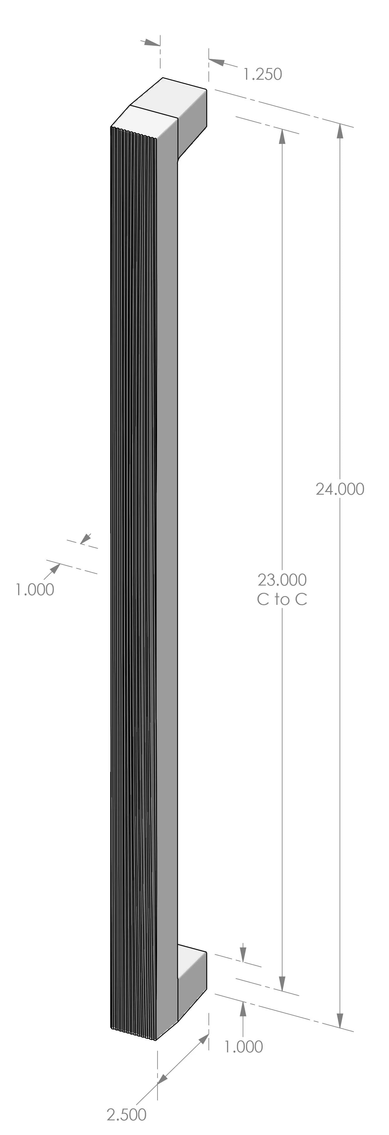 Corduroy Grip Handle (GH-1983-24) — dibujo de especificaciones y dimensiones