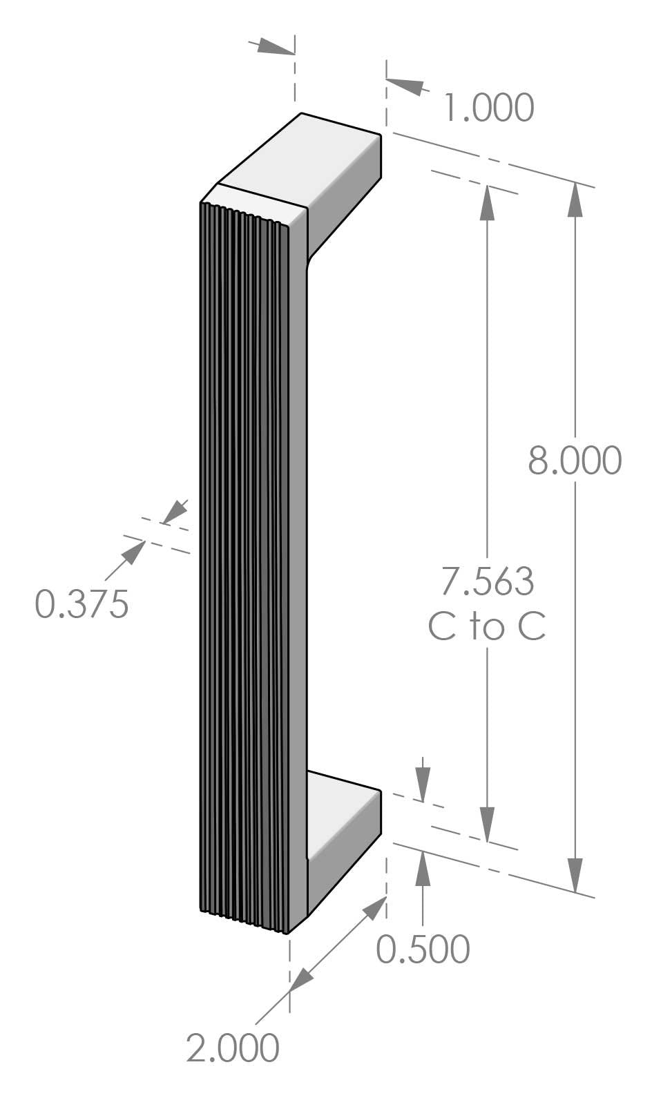 Corduroy Grip Handle (GH-1983) — dibujo de especificaciones y dimensiones