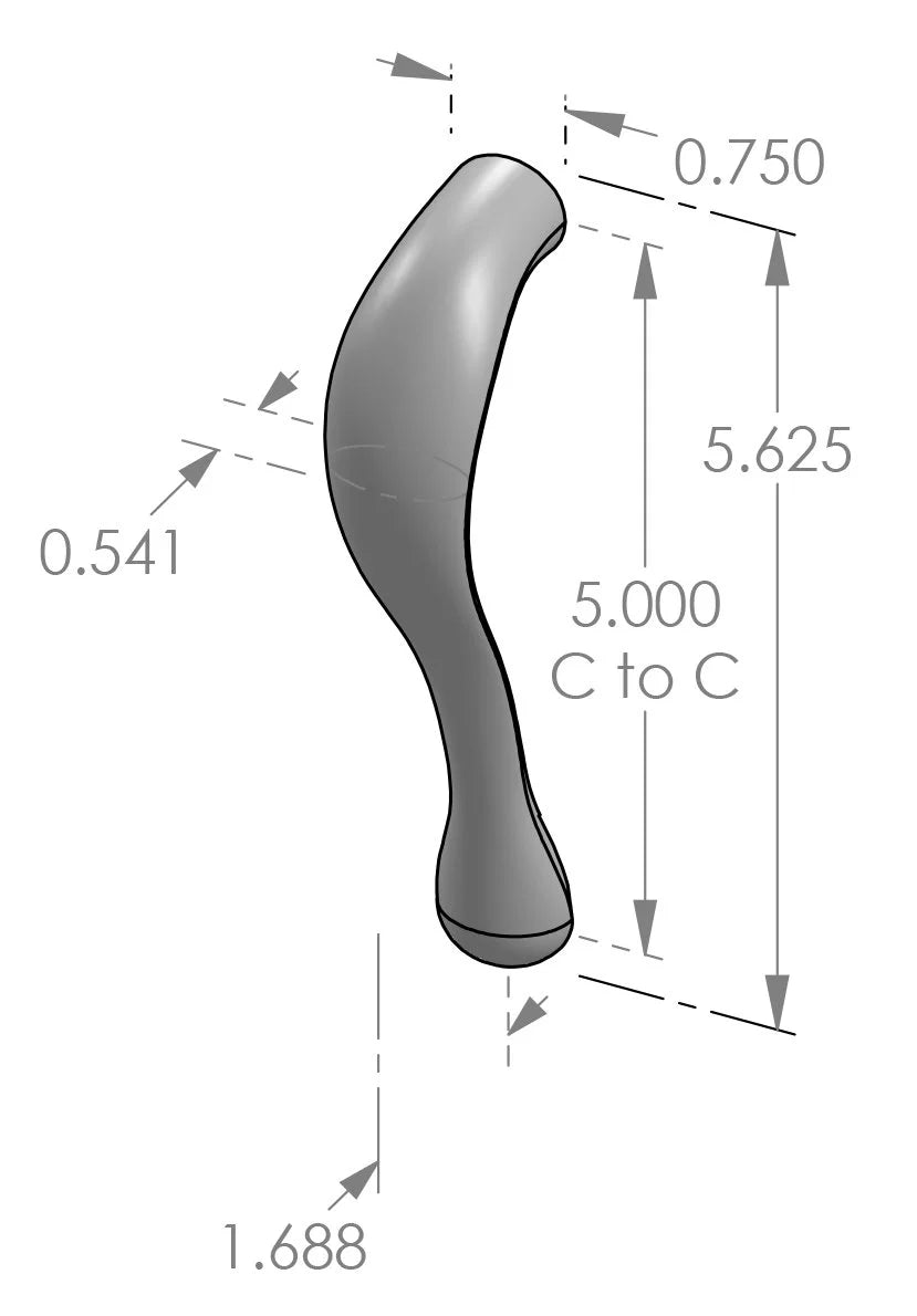 Curved Grip Handle (GH-699) — dibujo de especificaciones y dimensiones